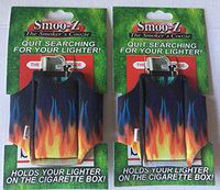 2 Smoo-Z Smoker's Coozie Cigarette Case & Lighter Holder(Flame designs)