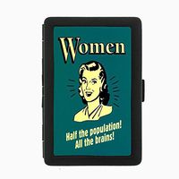 Perfection In Style Black Color Metal Cigarette Case Vintage Housewife Design 019