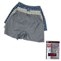 3 Men Knocker Boxer Trunk Plaid Shorts Underwear Cotton Briefs Elastic 3XL 50-52