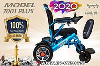 2020 EAONE Folding Electric Wheelchair 7001, Remote Control Ultra Lightweight, Folding, FDA Approved and Aviation Travel Safe, Heavy Duty, Mobility Motorized Electric Wheelchair(Blue)