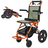WenFei shop Lightweight Transport Wheelchair with Handbrakes and Large Storage Basket,Foldable Wheel Chair for Transporting and Storage,220 LB Weight Capacity