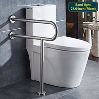 JCWANGDEFU Grab Bar Handrails Hand Grips Safety Handle Assist Frame Railings Rail Support for Toilet Bathtub Bathroom Shower, Heavy Duty, 304 Stainless Steel, Sand Light, 1 PC, 27.6"