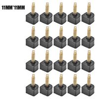 HEEPDD 20PCS High Heel Replacement Tips, Black TPU U-Shape Black Repairing Replacement Tips Tap Caps Kits Shoes Heel Nails Dowel Repair Accessories(604B(11MMx11MM))