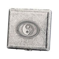 Retro Copper Cigarette Case Metal Box - Ehonestbuy Double Sided Spring Clip Open Pocket Holder for 20 Cigarettes (Tai Chi)