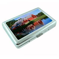 Perfection In Style Metal Silver Cigarette Case Vintage Farm Design 003