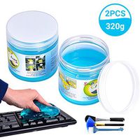Universal Cleaning Gel for Car Interior Putty - Keyboard Cleaner(160G) with 3 Brushes Set for Cleaning PC Tablet Laptop Keyboards and Car Vents (Blue(2Pack))