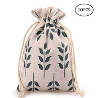 10PCS 6.9" x 9.2" / 17 x 23 cm Burlap Bags Jewelry Pouches with Round Drawstring for Party Festival Gift Candy Bags and Other Items