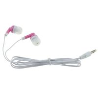 Wholesale Earbuds Bulk Headphones Individually Bagged 50 Pack For Iphone, Android, MP3 Player For Schools, Libraries, Hospitals (Pink)