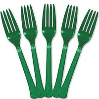 Extra Heavy Weight Plastic Forks | 20ct (Festive Green)