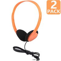 Kids Headphones,Wired Headphones for Kids Children Girls Boys Teens Portable Adjustable On Ear Headsets 3.5mm Jack Compatible iPad Chromebook Computer MP3/4 Kindle Tablet-School Headphones (Orange)