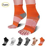 Plantar Fasciitis Sock (2 Pairs) for Men and Women, Best Compression Sleeve Foot with Arch Support, Plantar Facitis Compression Socks for Hell Pain Relief, Foot & Ankle Support, Orange S