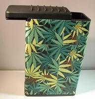 Field Of Marijuana Weed Plant Cigarette Case Flat Slide Top Box Kings 100's