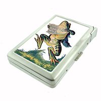 Perfection In Style Metal Cigarette Case with Built in Lighter Vintage Frogs Design 004