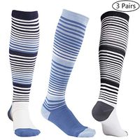 +MD Women Compression Socks 8-15mmHg Knee High Compressive Socks for Air Travel, Running,Athletic,Nurses