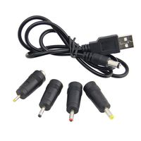 DC Plugs Small Electronics and Devices Universal 5.5x2.1mm Jack to Plugs 4.0x1.7mm, 3.5x1.35mm, 3.0x1.0mm, 2.5x0.7mm, USB to DC 5.5x2.1mm Cable (DC4+1)
