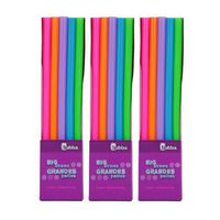 Bubba Big Straws 5ct Reusable Straws, Classic Colors (Pack of 3)
