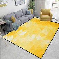 YucouHome Yellow Contemporary Area Rug Large, Abstract Triangle Geometrical Shaded Patterns with Modern Mosaic Illustration Motifs, Easy Maintenance Area Rug Living Room Bedroom Carpet(6'x 9') Yellow