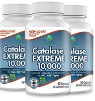 Catalase Extreme 10,000 3 month supply Catalase Enzyme Hair Supplement with 10,000 IU's of Catalase, Saw Palmetto, FoTi, Biotin, PABA, and More 180 Count