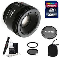 Canon Lens Kit With Canon EF 50mm f/1.8 STM Lens + 32 GB Transcend SD Card- 49mm Thread for Canon DSLR Cameras (Fixed Zoom Portrait/Video Lens)
