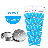 20 Pack SR920SW 371 370 AG6 Battery 1.55V Silver Oxide 0% Hg Mercury Free Watch Batteries