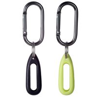 MiPhee 2-Pack Silicone Case for Pokemon Go-Tcha with Oval Carabiner Keychain, Black+Green