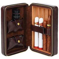 YX Xuan Yuan Cigar Box - Cigar Box Portable Cigar humidor Leather Cigar Set Cigar Cut Lighter Set Cigar Box Cigar Box (Color : A)