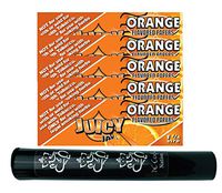 Herb Airtight Tube Pocket Protector with Juicy Jay's Orange 1.25 Flavored Hemp Rolling Papers 5 Count DC Crafts Nation- Ganesha