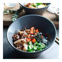Bowl Creative Salad Folk culture bowl Home Ceramic Folk culture bowl, Instant Noodle Folk culture bowl Soup Folk culture bowl, Inclined Folk culture bowl Cooking & Dining (Color : Gray, Size : 18 10
