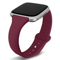 Kmasic Compatible Fitbit Versa Bands, Narrow Slim Soft Silicone Small Replacement Wristband for Fitbit Versa/Versa Lite Edition Women Men, Wine Red, Small