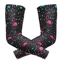 LEVEIS Colored Flamingo Arm Sleeves UV Protection for Men Women Sunblock Protective Gloves Running Golf Cycling Driving Long Arm Cover 1 Pair