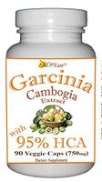 CurEase Garcinia Cambogia 95% HCA (Hydroxycitric Acid) Gummi Gutta 750mg Vegetable Capsules 90 Servings