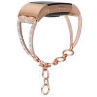 somoder Hollow-Out Bling Bands Compatible with Fitbit Charge 2, Vintage Chain Jewelry Cuff Bracelet Replacement for Fitbit Charge 2 Bands