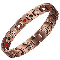 Qucasyl Womens Magnetic Copper Bracelets 4 in 1 Strong Magnet Pain Relief for Arthritis Carpal Tunnel Wristband