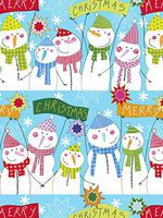 24" x 833' Merry Christmas Snowmen Heavyweight Gift Wrapping Paper