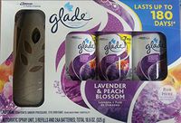 Glade Automotic Spray Unit and 3 Refills Lavender & Peach Blossom