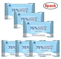 Hand Wet Wipes for All-Purpose Alcohol Cleaning Wipes Home Travel (6 Pack, 60 Wipes)