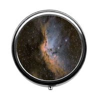 Cosmic Galaxy Pill Box/Pill case-Round Pill Box/case- Three-Compartment Pill Box/Pill case