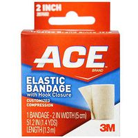 Ace Elastic Bandage with Hook Closure, 1 Bandage - 2 Inches by 51.2 Inches each (Value Pack of 6)
