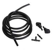 Windshield Washer Squirter Nozzle Spray for Chrysler, Dodge, Jeep, Ram and 2 Meters Fluid Hose with 2 Pcs Connector, Replace 4805742AB, 5116079AA,5113049AA, 5303833AA, 55077460AA, 5160308AA