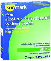 sunmark Stop Smoking Aid 7 mg Strength Transdermal Patch, 70677003001 - Box of 14