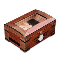 LS-Cigarette Cigar Box, Transparent Double-Layer 100 Sticks Large-Capacity Cedar Wood Humidifier, Portable Cigar Humidor with Hygrometer, Size: 35x23.8x16cm /&