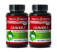 Antiviral Supplement - Premium GRAVIOLA Extract 650 Mg - Graviola Healthy Cell Support - 2 Bottles 200 Capsules