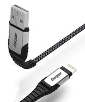 Premier Energizer HardCase Android Charger Micro USB Cable 8ft USB 2.0 Fast Charging Syncing Cord Nylon Braided w Flexible Metal Tip, Black 8 Feet