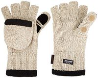 Heat Factory Fleece-Lined Ragg Wool Gloves with Fold-Back Finger Caps and Hand Heat Warmer Pockets, Women's