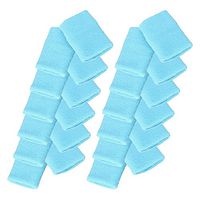 Mallofusa 12 Pair Gym Workout Soft Cotton Stretchy Wristband Wrist Sweatbands Sports Indoor Outdoor Basketball Volleyball Exercise Fitness,Light Blue