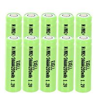 10x Exell 2/3AAAA NiMH 200mAh 1.2V Flat top Rechargeable Battery