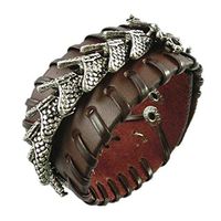 Dragon Wrap Leather Bracelet Bangle Wristband With Snap Button Rock Brown Popular Fashion Cheap Jewerly Best Accessory Accessories Good