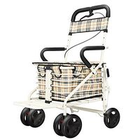 Standard Walker Height Adjustable,Aluminum Alloy Folding Rollator with handbrake for Disabled, Elderly People Shopping with Seat and Basket Brown