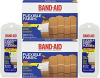 Band-Aid Adhesive Bandages, Flexible Fabric, All One Size 1" X 3" [With Bonus Travel Size 8 Ounce] (Pack of 2)