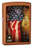 Zippo US Army American Flag Toffee Pocket Lighter